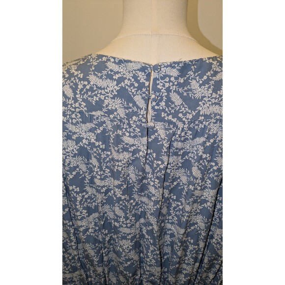 CHRISTOPHER & BANKS WOMEN'S XXL 2XL BLUE WHITE FLORAL PRINT DRESS SLEEVELESS - Picture 3 of 10